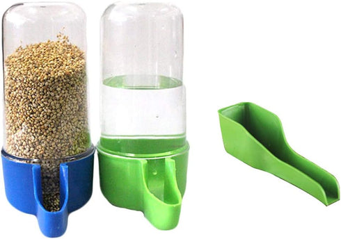 SEIS 3 Pack Bird Water Dispenser with Spoon, Small Animal Foods Bowl, Parrot Drinking Fountain, 200ML Automatic Feeder