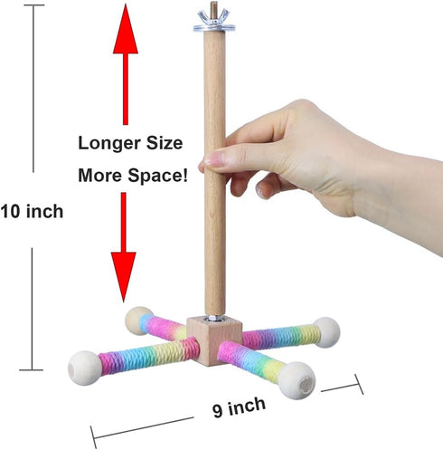 KINTOR Finches Bird Toy Perch,Parrot Interactive Spinning Toys,Bird Cage Accessories for Small and Medium