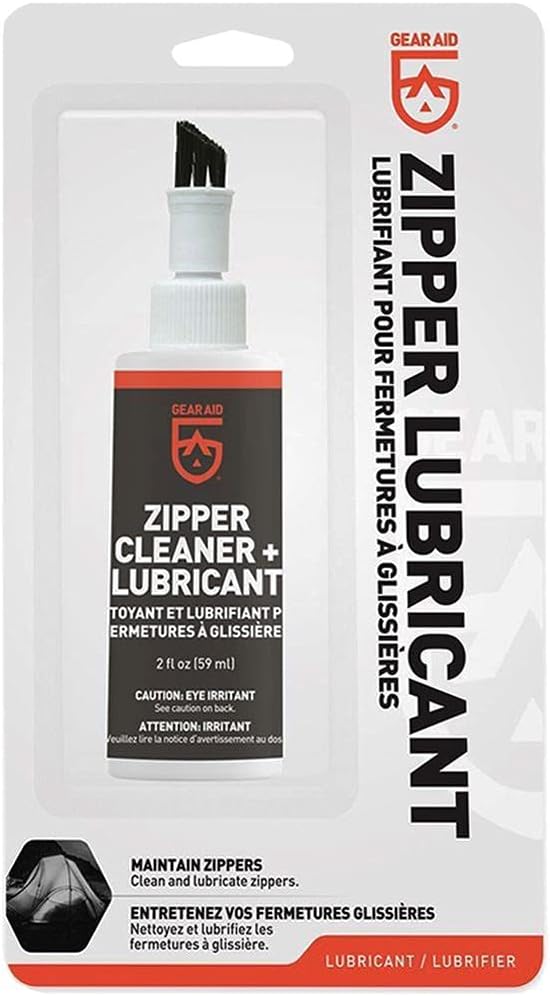 2oz (3-Pack) Gear Aid Zipper Cleaner & Lubricant with Zipper Brush Gear Repair