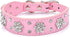 Rhinestone Dog Collar - Cute Flower Bling Collar for Cats and Dogs - Adjustable Sizes Small Medium Large (Pink, M)