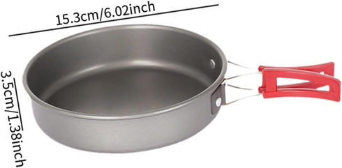 kowaku Backpacking, 15.3 cmx3.5 cm Frying Pan Nonstick Cooking Skillet Portable Professional Easy Clean Saucepan