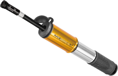 Topeak MT Hand Pump - Gold Race Rocket Mini Pump with Smarthead Threadlock, 90psi, Aluminium