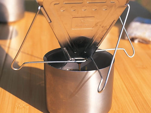 Snow Peak Collapsible Coffee Drip - Stainless Steel Pour-Over Gear for Camping