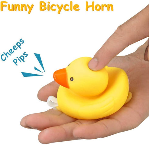 NEKRASH Duck Bike Bell, Rubber Duck Bicycle Accessories with LED Light, Cute Handlebar Horns for Kids