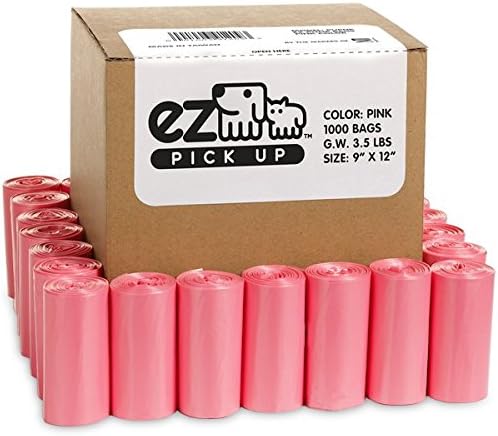 Pink Poop Bags - 1000 Count Dog Waste Bag, Cat Litter, EZ