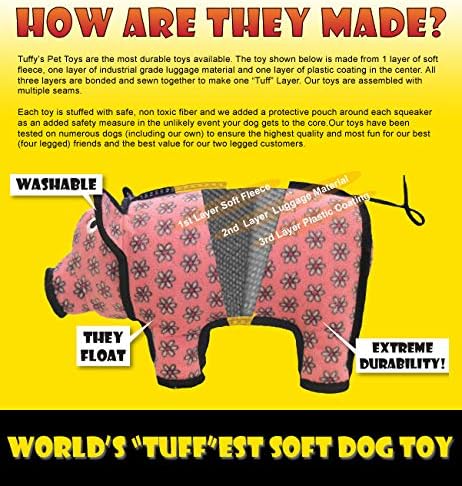 TUFFY World's Tuffest Soft Dog Toy, Desert Ant, Multiple Layers, Durable for Interactive Play