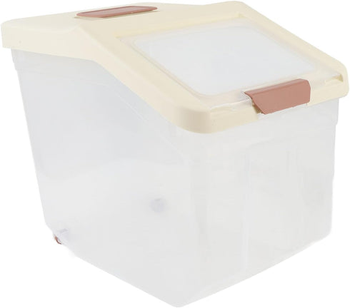 (20kg) Mumusuki Rice Storage Container, Airtight Design with Clear View and Scoop, for Dry Food Flour Pet Food