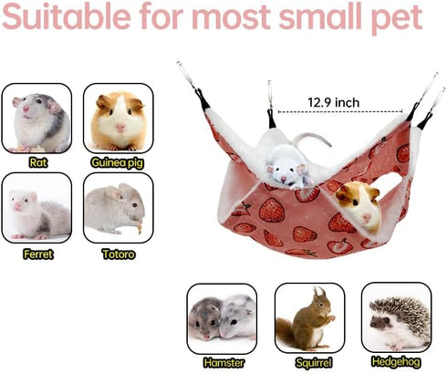 EAEDMY Hammock (4.Hammock) Rat Ferret Toys Cage Accessories, Guinea Pig Hideout Tunnel, Warm Bed for Rat Ferret Guinea