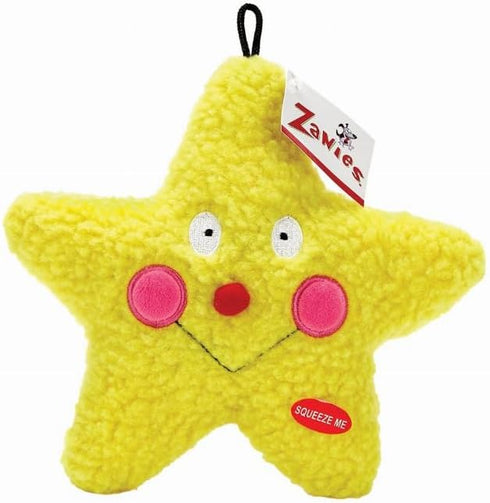 Zanies Smiling Star Dog Toy, Yellow Star, 7.5"