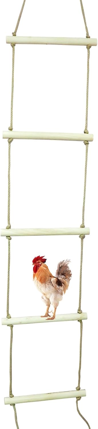 Oooct 138 16 Inch Extra Long Chicken Perch Stand, Natural Wood Chick Swing Toy for Coop, Chicken Coop Accessories