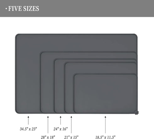 Waterproof Pet Feeding Mat with High Raised Edges, Thicker Placemats for Cat Dog Water Bowl to Prevent Spill