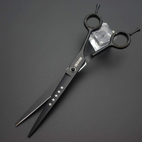 Professional Dog Grooming Scissors Set 7.0 inches - Straight, Thinning, Curved, Chunkers & Comb, Black
