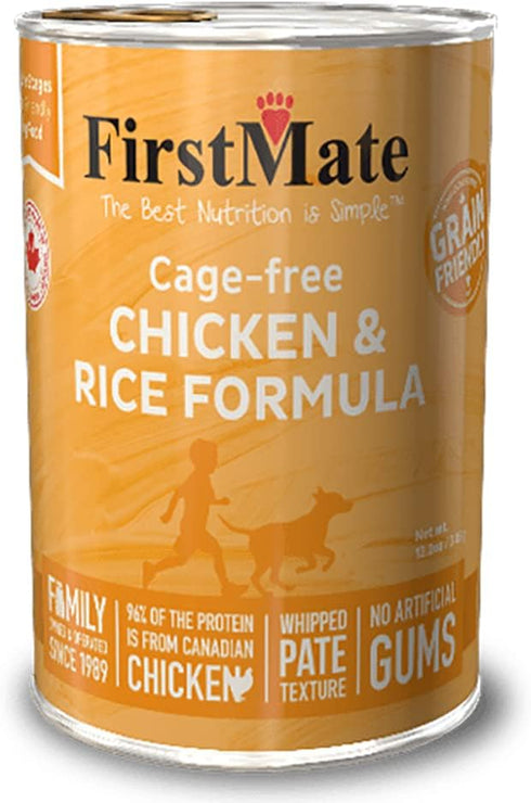 FirstMate, Cage-Free Chicken and Rice Grain-Friendly Dog Food with No Corn, Wheat, Soy, Gluten, Peas or Potato, 12.2 Ounce