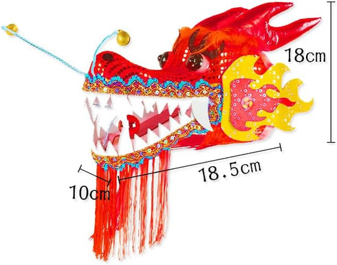 PAIKOOL 3D Set Dragon Poi with Plastic Dragon Head, Swing Rope and Hot Stamping Golden Ribbon Streamer, Outdoor Fitness