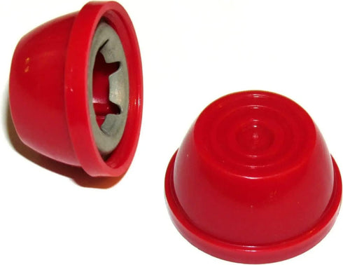 Hub Caps for Bike/TRIKES - Compatible with Popular Red Wagon Brand, fits 3/8 Axle Diameter (Red)