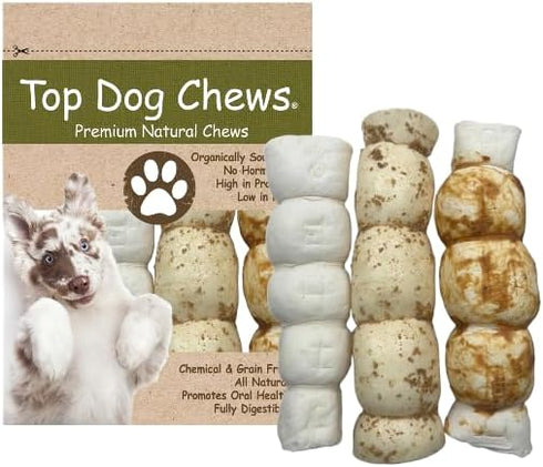 Top Dog Chews – 9” – 11" Variety 3 Pack, Roasted Buffalo Beef Cheek Roll, Bully Dust Sprinkles, Chicken Wrapped