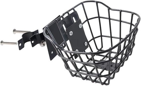 Kids Bike Basket with Fixed Holder - Small Scooter Tricycle Accessories Kit with Bells, Rust-Resistant Front Baskets