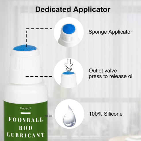 100% Pure Silicone Foosball Rod Lubricant for Sports Arcade Soccer Game Accessories, Foosball Rod Lubricant with Dauber