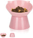 Detachable Elevated Cat Bowls, 15° Tilted Raised Anti-Vomiting Cat Food Dishes, Adjustable for Adult Kittens
