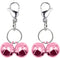 4 Sets Cat Bell for Dog Collar Charm, 2 Pack Stainless Steel Dog Tag Clips, 2 X-Small Pink