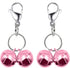 IVIA PET 4 Sets Cat Bell for Dog Collar Charm, 2 Pack Stainless Steel Dog Tag Clips, 2 Small Pink