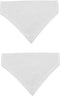 2 Pack Blank Dog Collar Bandana, White Cotton for Small Pets