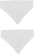 2 Pack Blank Dog Collar Bandana, White Cotton for Small Pets