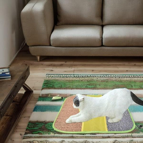 Multifunctional Cat Scratch Play Mat - Interesting Sisal Scratching Pad Rug for Kittens