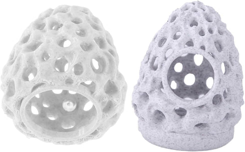 Hemoton 2pcs Aquarium Shrimp Shelter House Multi-Hole Breeding Cave Dome Aquarium Decoration