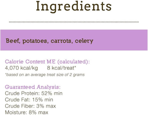 Herbsmith Smiling Dog Treats – Freeze Dried Raw Beef, Potatoes, Carrots & Celery – That’s 100% it – 2.5 Ounce