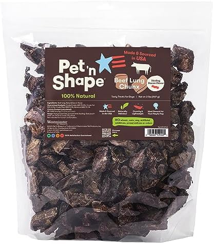 Pet 'n Shape CHUNX - Beef Lung Natural Dog Treats - Made & Sourced in the USA, 32 Ounce