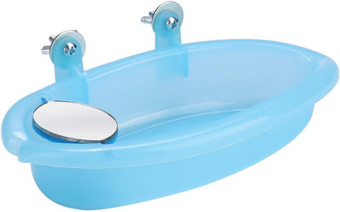 Pssopp Bird Bathtub, Hanging Bird Bath Cube Cute Pet Bird Bathing Box Bird Shower Bathtub Accessories with Mirror pet