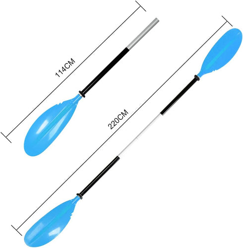 Kayak Paddle - Adjustable 2 Pieces Aluminum Alloy Shaft with Glass Fiber Blade for Oar Fishing