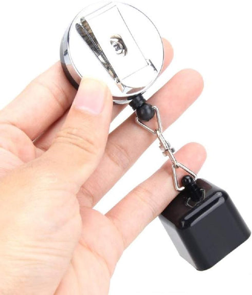 Retractable Billiards Snooker Pool Cue Chalk Holder with Drawing Belt Clip