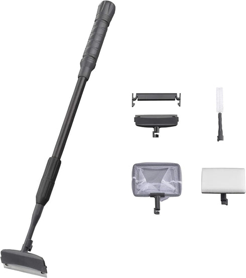 Carefree Fish 4IN1 Carbon Fiber Aquarium Cleaning Tools, Long Handle Adjustable Length 18-24 Inch Fish Tank Cleaner Kit