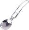 Foldable Stainless Steel Spork, Camping Cook Picnic Fork Spoon, Clear Plastic Forks