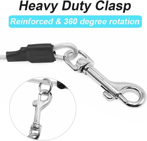 4/6FT Chew Proof Cable Slip Lead Dog Leash with Reflective Soft Nylon Handle for Small Medium Dogs Training (6ft)