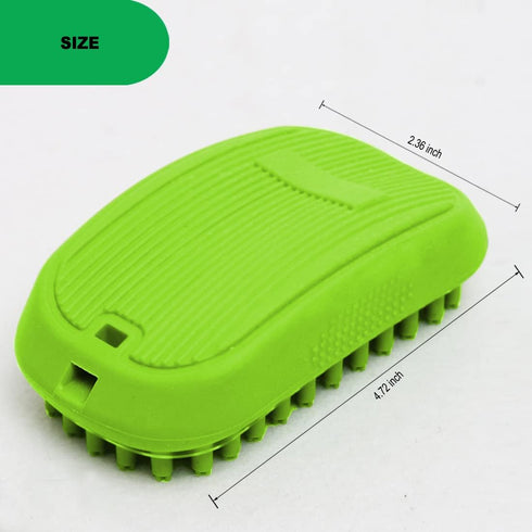 Rubber Dog Bath & Massage Brush - Cat Shampoo Scrubber with Soft Silicone Bristles for Short & Long Hair Pets