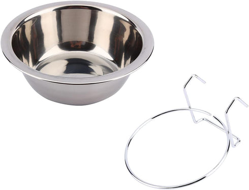 Hanging Pet Bowl: Stainless Steel Dog Crate Bowl for Food and Water with Hook for Dogs and Cats in Cage