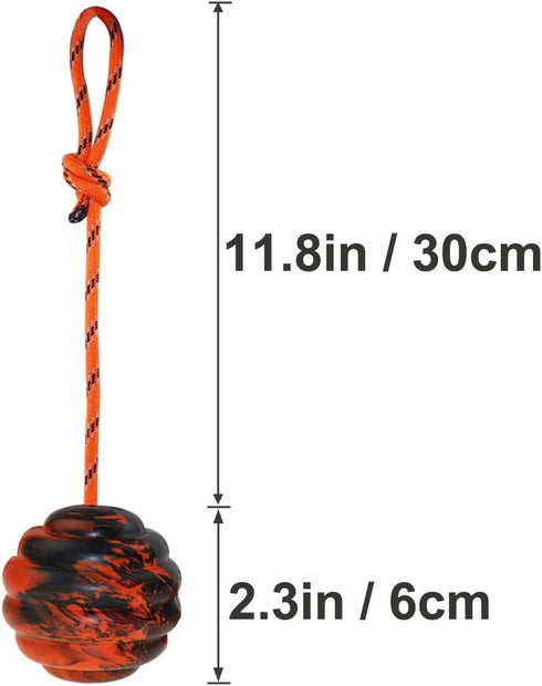 2Pcs Dog Training Ball on Rope, Exercise and Reward Toy for Chew Training, Tug Toy for Dogs