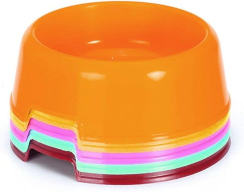 5Pcs/Set Plastic Candy Color Pet Food Water Bowl, Random Color for Cat Dog Puppy Rabbit