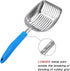 Metal Cat Litter Scoop, POLISHING Blue Handle, Aluminum Alloy with TABS/Round Teeth