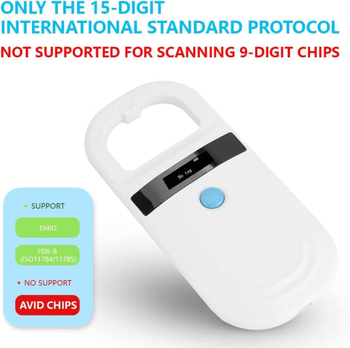 (ISO11784/11785) Watris Veiyi Dog Microchip Reader, Pet Microchip Scanner with OLED Display Screen, Pet Chip ID Scanner
