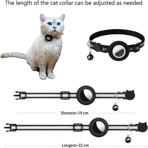 Hepplly Tracker-Ready Breakaway Cat Collar (No Tracker Included) - Detachable GPS Holder + Safety Bell - Adjustable
