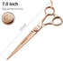 Fenice Peak Straight Dog Grooming Scissors, Champagne Gold 440C Stainless Steel for Dogs and Cats