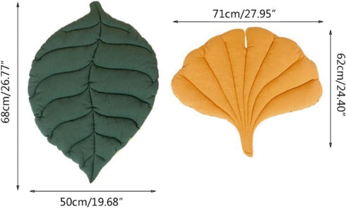 MOJUN Leaf Shaped Pet Mat for Dog Cat - Double Sided Cotton Portable Camping Sleeping Mat (Green Leaf, 19.7"x26.8")