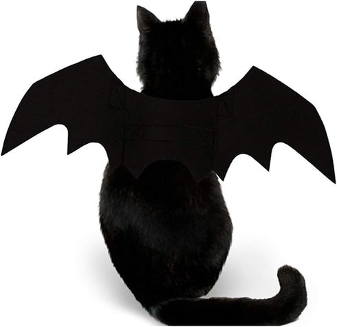 Pet Cat Bat Wings for Halloween Party Decoration, Puppy Collar Leads Cosplay Bat Costume Accessories