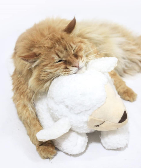 Dog Heartbeat Toy for Anxiety Relief - Soft Plush Calming Toy for Puppy Behavioral Training - Sheep Companion Pillow