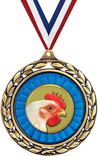 Chicken Medals - 2 1/2" Laurel Wreath Chicken Medal - Great Chicken