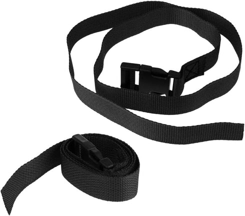 Pack of 2 Adjustable Golf Trolley Webbing Straps with Buckle, Nylon for Backpack Luggage, Black
